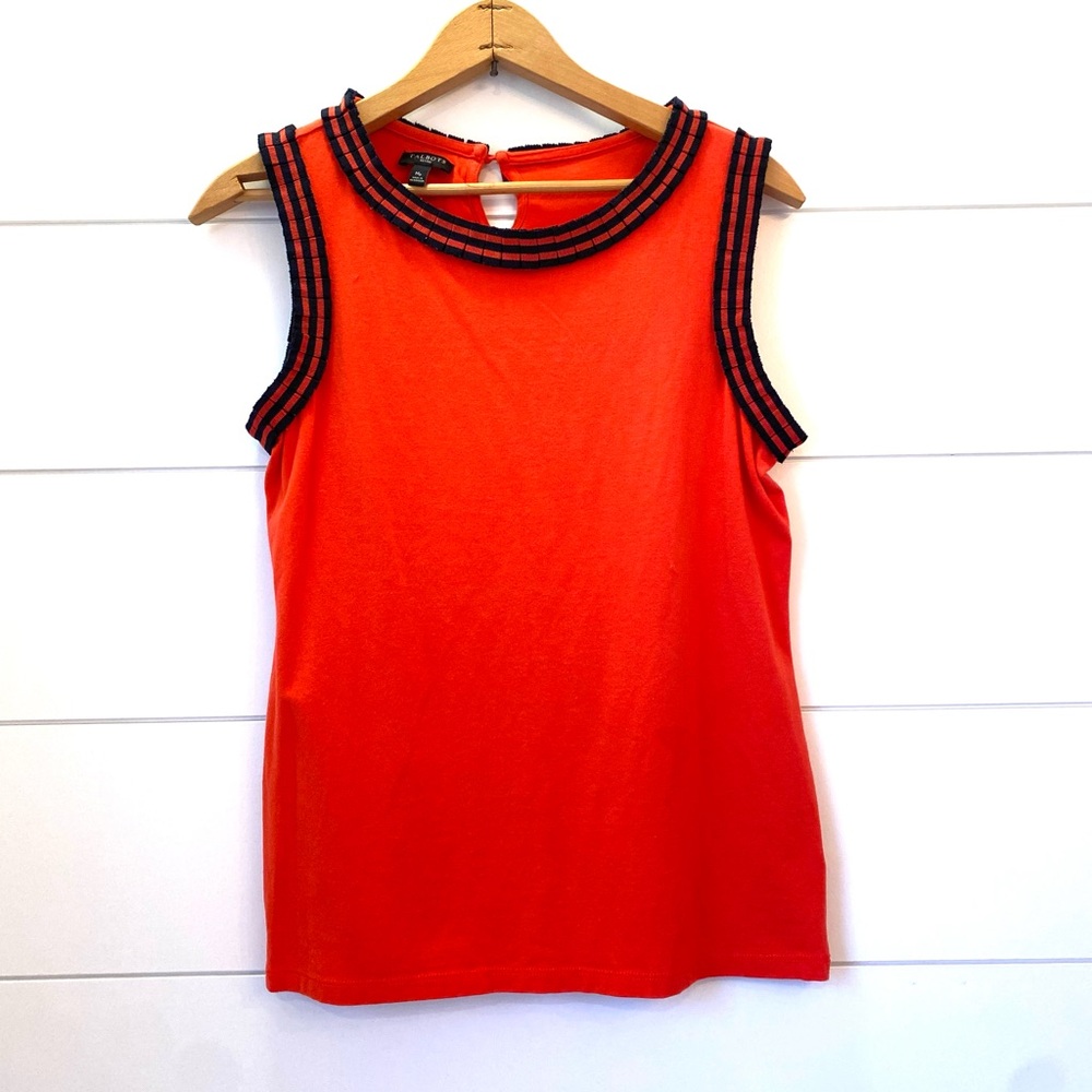 *2 for $15* TALBOTS Orange Sleeveless Top with Black Trim (size MediumP)